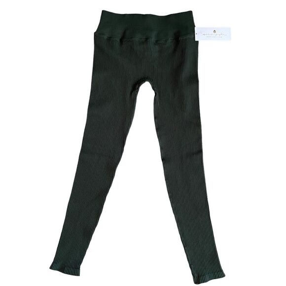 Spiritual Gangster Ribbed Leggings green M/L - Picture 1 of 5